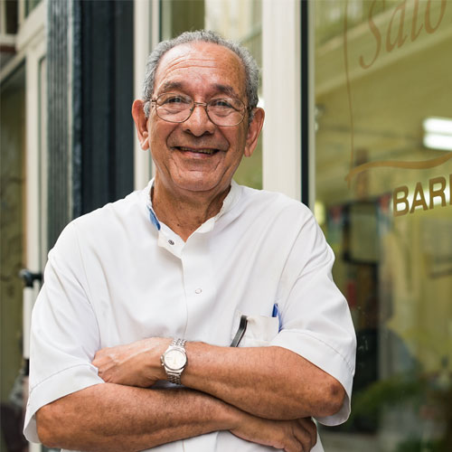 Business owner reviewing finances